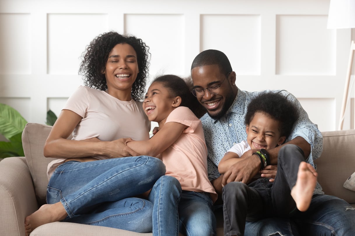 Family on a Living Room Couch 